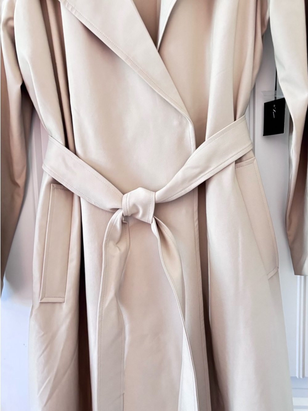 Simply Vera Vera Wang Beige Pleated Trench Coat - Picture 2 of 7